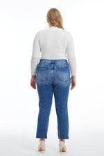 HIGH RISE SLIM STRAIGHT JEANS WITH RAW HEM BYT5169-P