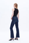 Womens Flare Jeans With Raw Hem-Flare & Bootcut-BAYEAS