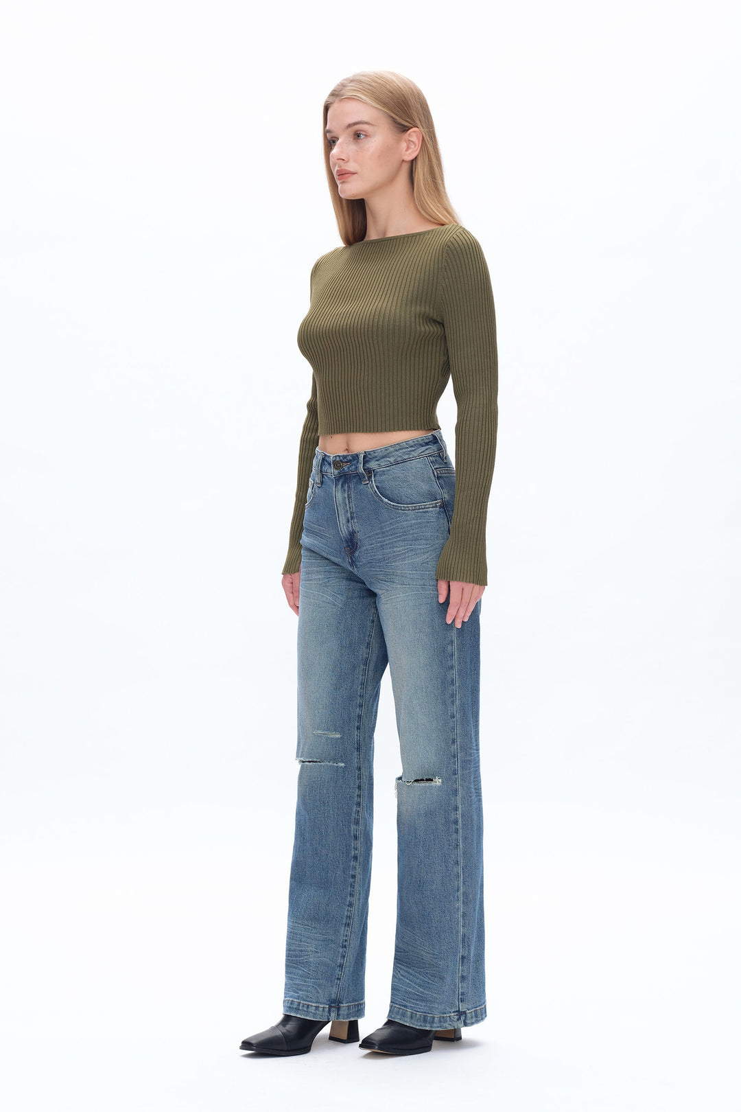 Super High Rise Wide Leg Denim Jeans