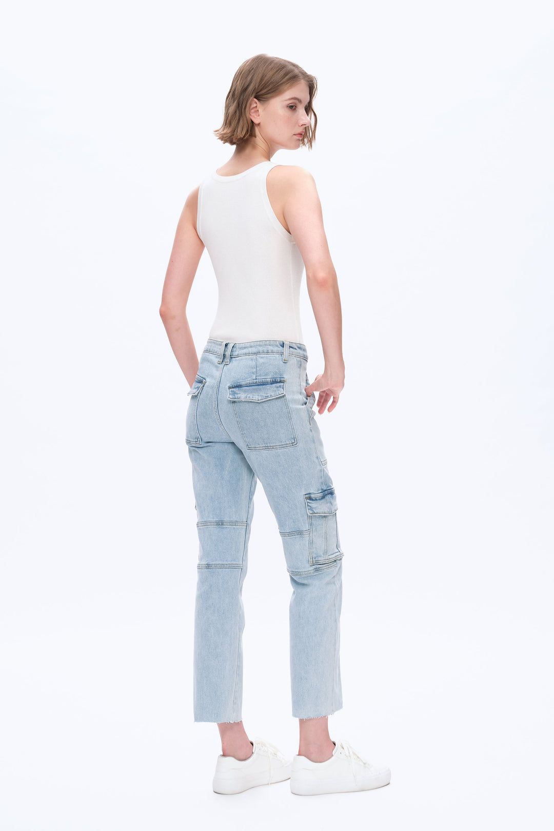 High Rise Straight Leg Denim Jeans