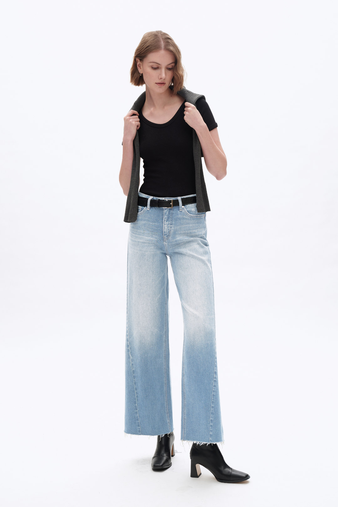 Beth High Rise Wide Leg Denim Jeans