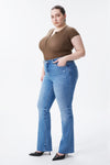 Low Rise Distressed Bootcut Jeans