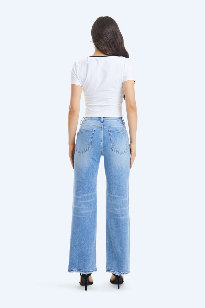 Alsa Mid Rise Wide Leg Jeans