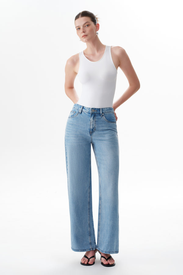 High Rise Wide Leg Jeans