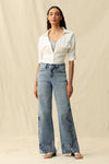 Mid Rise Wide Leg Jeans