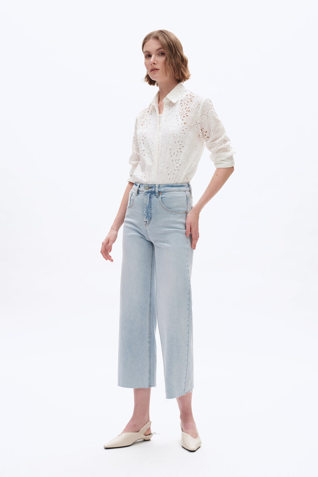 High Rise Wide Leg Denim Jeans