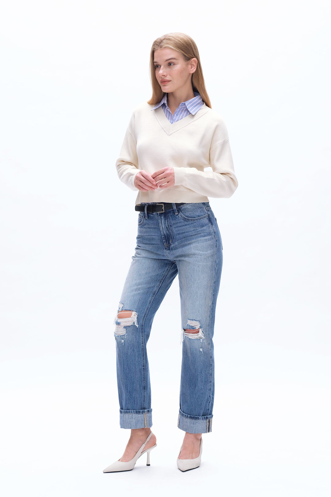 High Rise 90'S Vintage Straight Denim Jeans