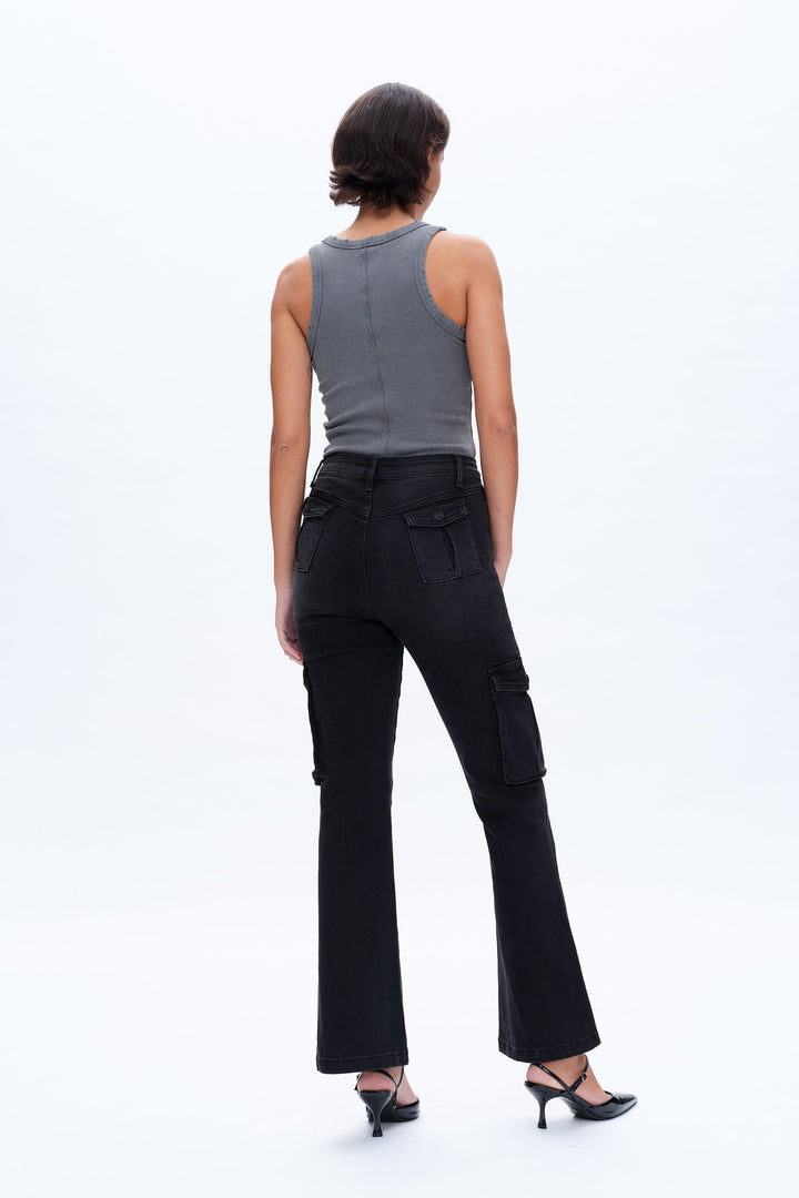 Amy High Rise Cargo Flared Pants