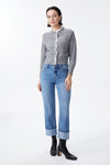 High Rise Relaxed Cuffed Straight Leg Jeans