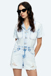Grace Ripped Denim Rompers