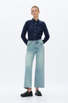 Lisa Mid Rise Wide Leg Denim Jeans