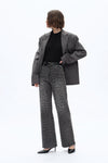 High Rise Leopard Print Wide Leg Denim Jeans