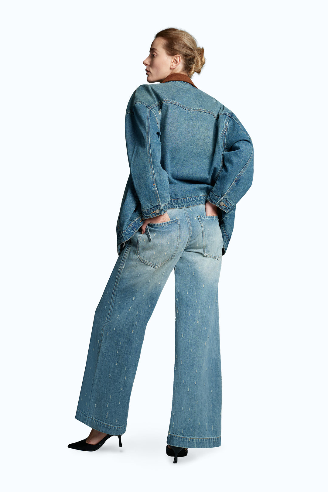 Low Rise Drop Crotch Wide Leg Denim Jeans