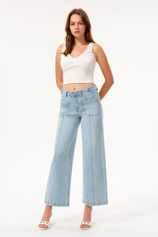 Briar Mid Rise Wide Leg Jeans