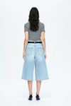 Timothy Mid Rise Drop Crotch Loose Fit Cropped Jeans-Bermuda Shorts-BAYEAS