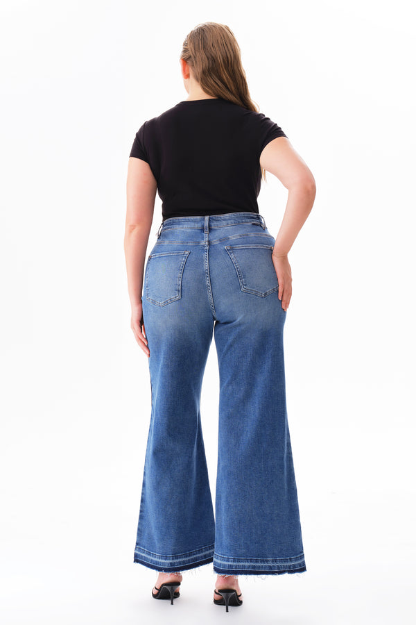 Mid Rise Wide Leg Jeans