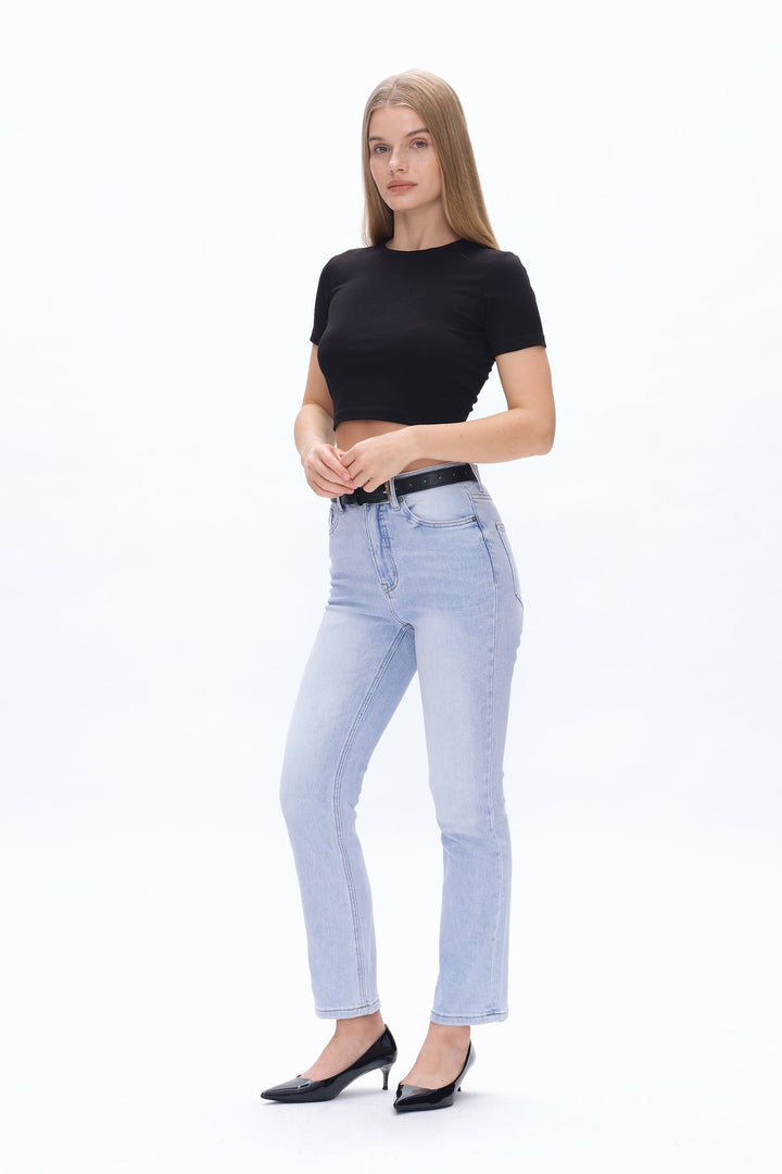 Carol High Rise Straight Jeans