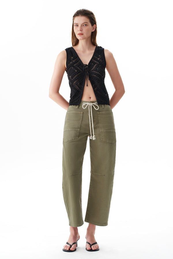 Greta High Rise Drawstring Barrel Pants