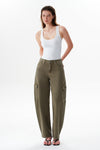 Low Rise Cargo Drop Crotch Barrel Leg Pants