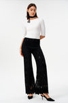 High Rise Lace Rhinestone Wide Leg Jeans