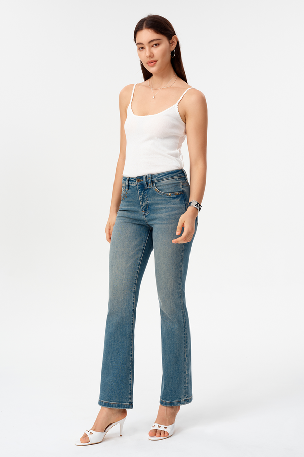 Valentine Mid Rise Flare Jeans