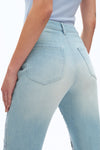 High Rise Embroidered Relaxed Straight Denim Jeans