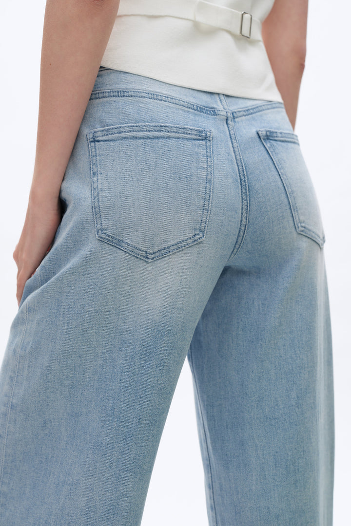 High Rise Drawstring Baggy Denim Jeans