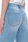 Mid Rise Rolled Leg Barrel Denim Jeans