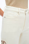High Rise Lace Embroidered Wide Leg Pants