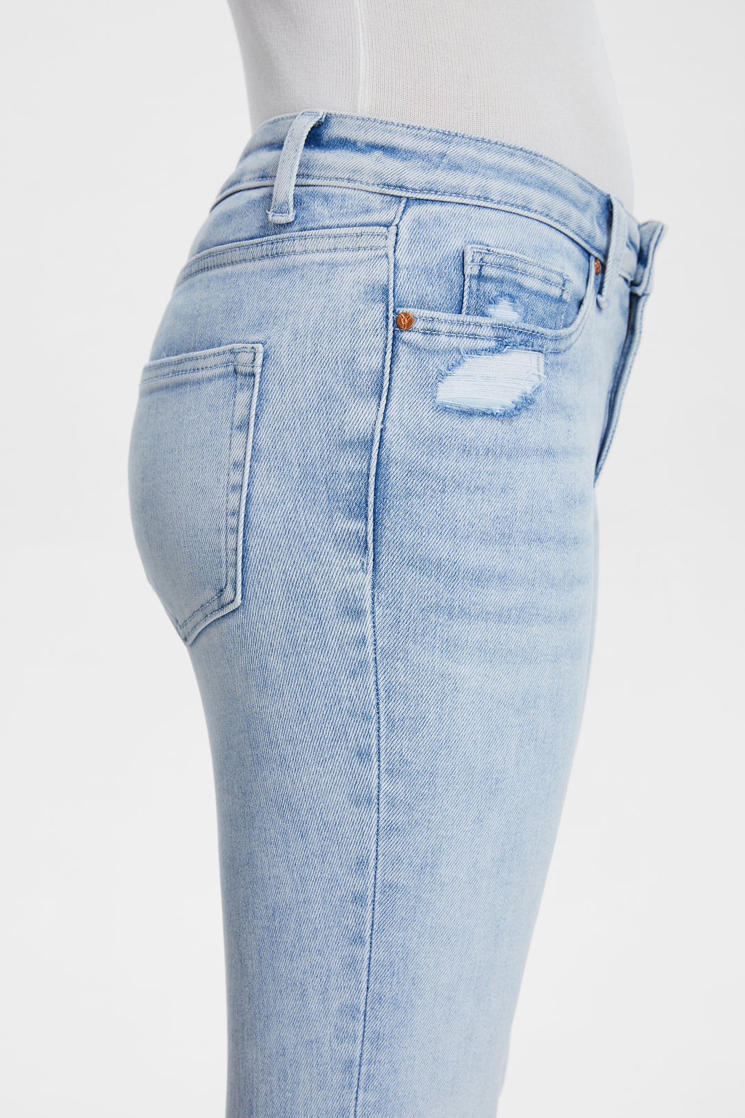 DAISY HIGH RISE STRAIGHT JEANS WITH RAW HEM