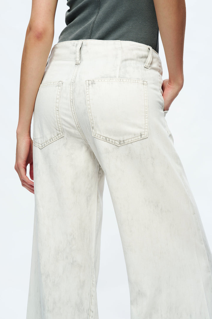 Jeremy Mid Rise Business Wide Leg Denim Pants