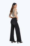 High Rise Wide Leg Denim Jeans With Frayed Hem