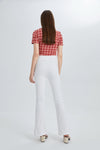 High Rise Front Slit Flare Pants-Flare & Bootcut-BAYEAS