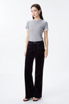 Corduroy Mid Rise Wide Leg Jeans