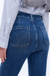 High Rise Flare Denim Jeans-Flare & Bootcut-BAYEAS