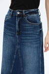Faded Wash Denim A-Line Skirt