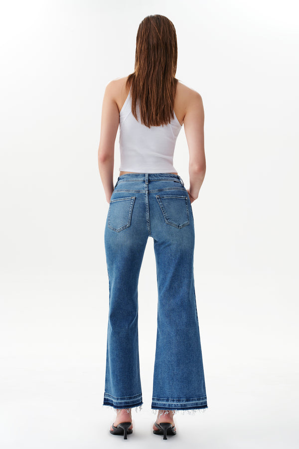 Mid Rise Wide Leg Jeans