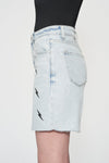 Miki High Rise Bermuda Denim Shorts-Shorts-BAYEAS