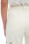High Rise Lace Embroidered Relaxed Straight Pants