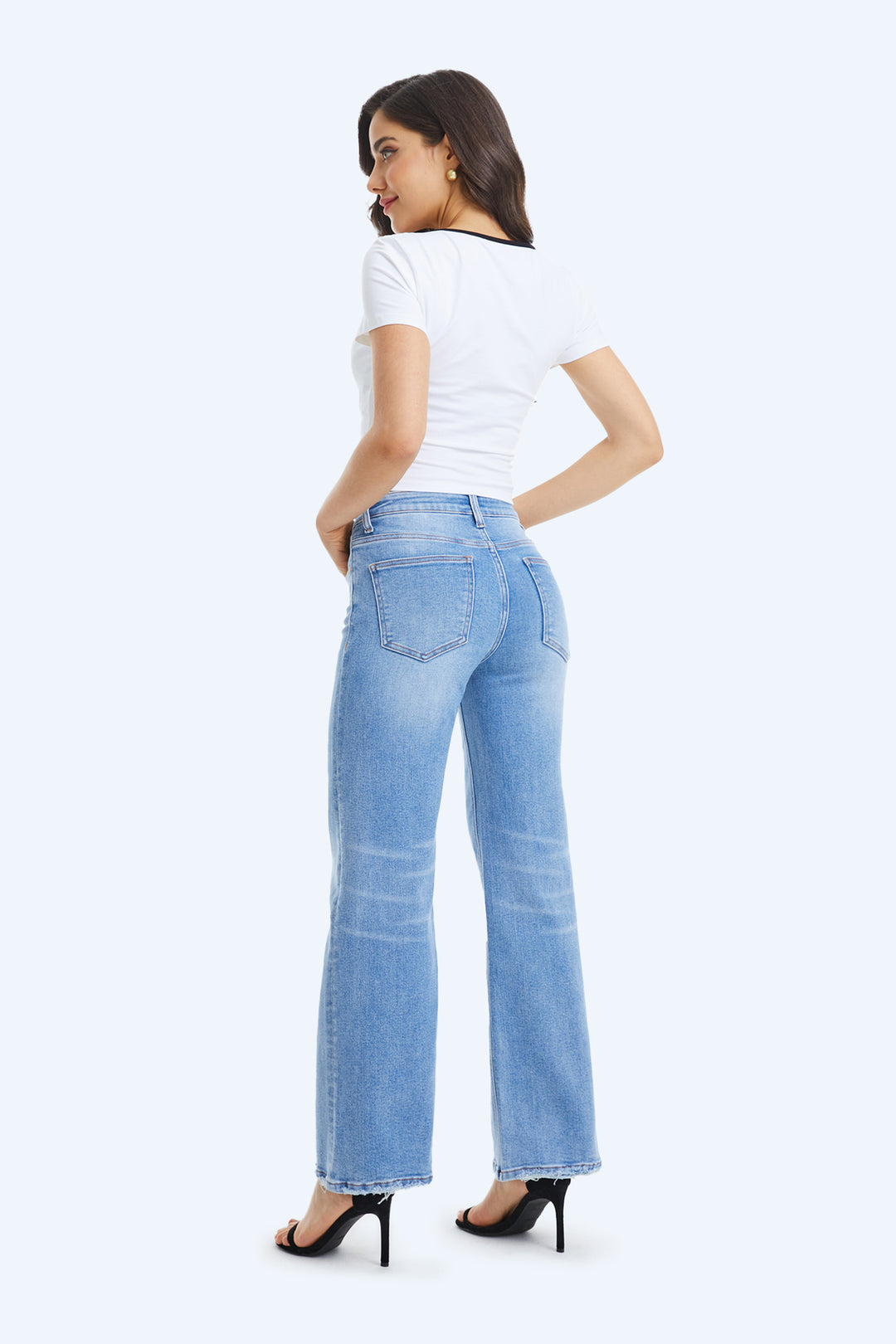 Alsa Mid Rise Wide Leg Jeans
