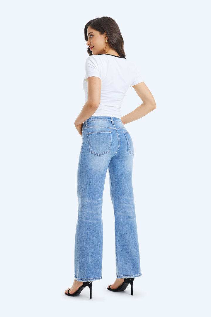 Alsa Mid Rise Wide Leg Jeans