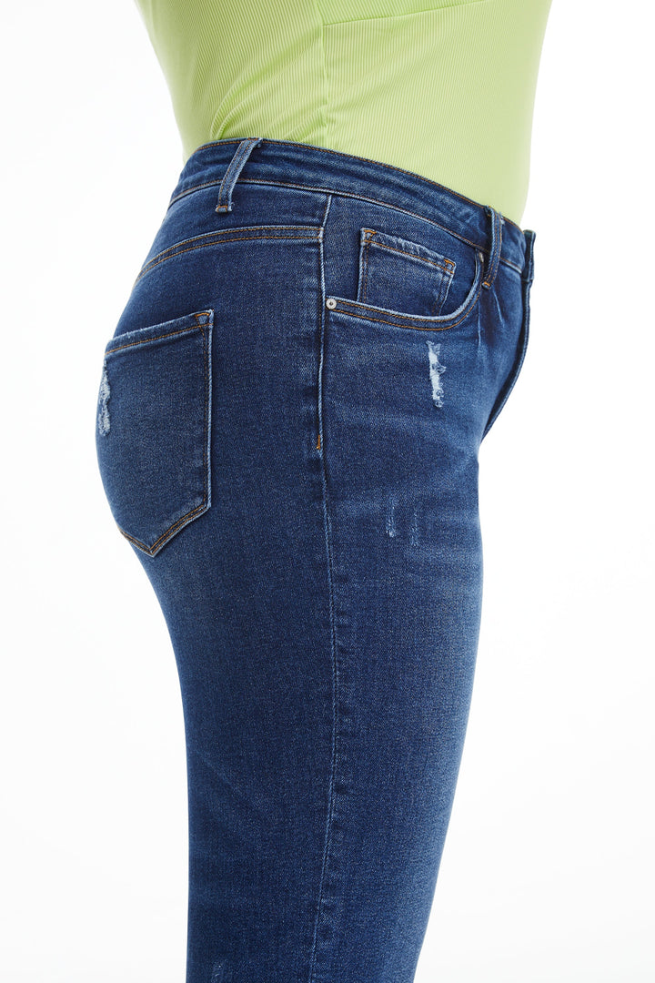 High Rise Loose Tapered Mom Denim Jeans Plus Size