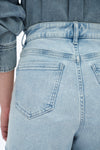 Ultra High Rise Lace Patchwork Wide Leg Denim Jeans