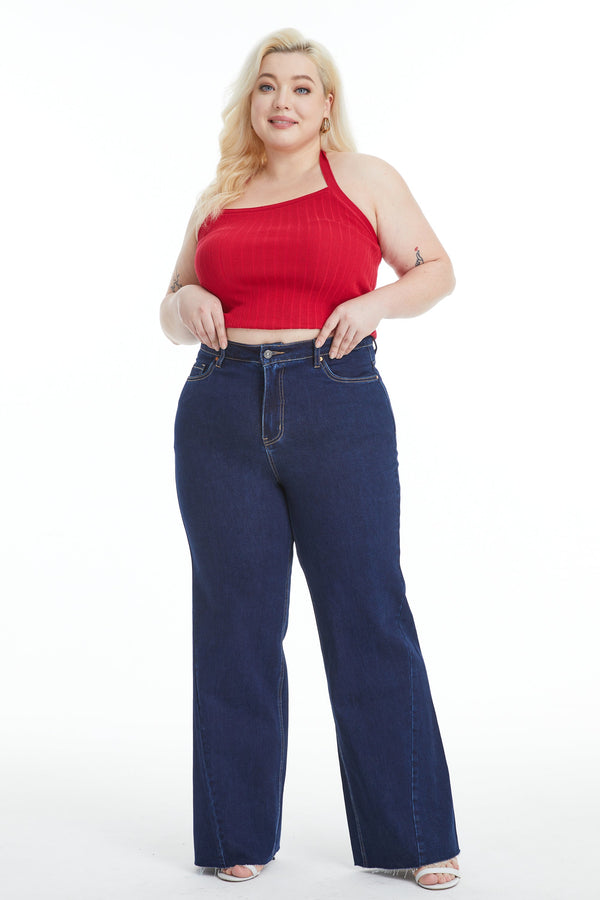 PLUS BETH HIGH RISE WIDE LEG-Wide Leg-BAYEAS
