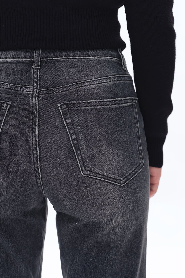 High Rise Straight Denim Jeans