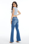 Low Rise Distressed Flare Jeans-Flare & Bootcut-BAYEAS