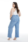 HIGH RISE WIDE LEG JEANS WITH RAW HEM BYW8123-P LB