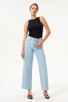 High Rise Jacquard Straight Leg Jeans