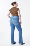 Low Rise Distressed Bootcut Jeans
