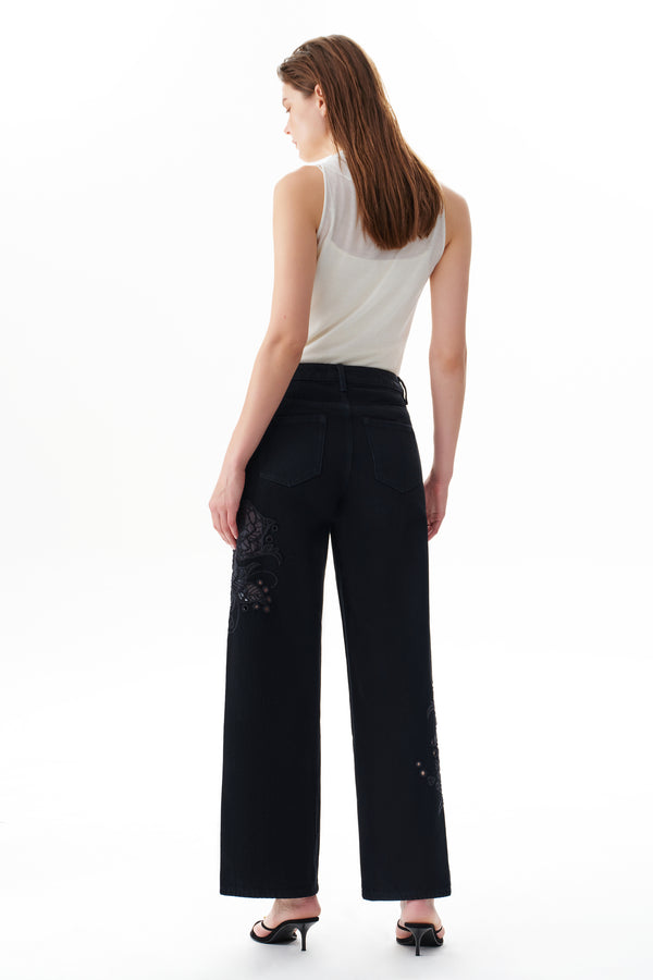 Mid Rise Relaxed Straight Jeans